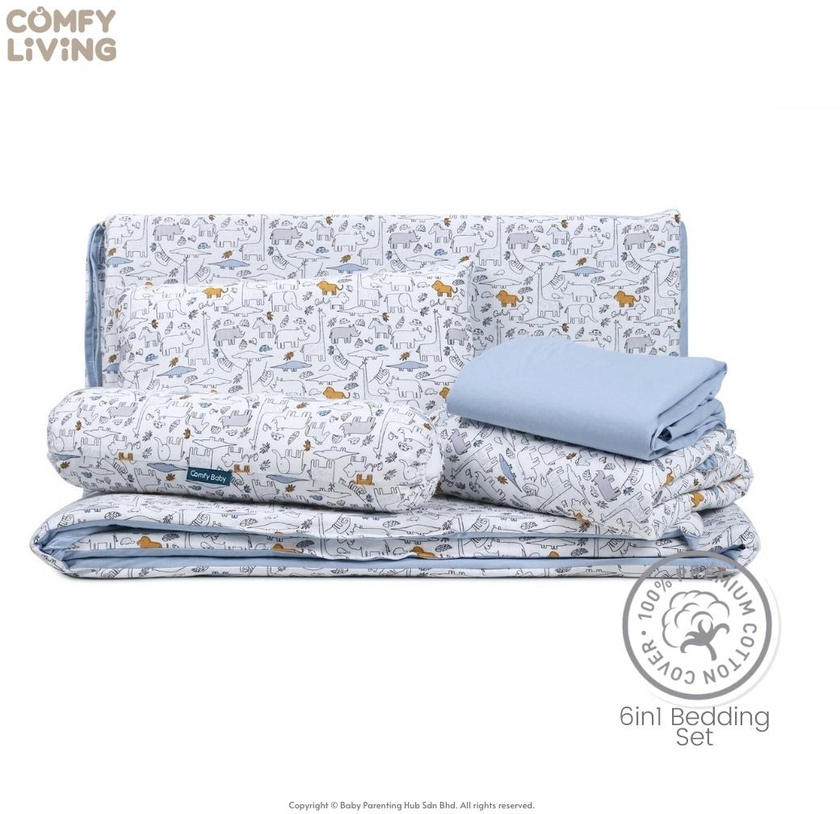 Comfy Living 6in1 Baby Bedding Set Wildlife