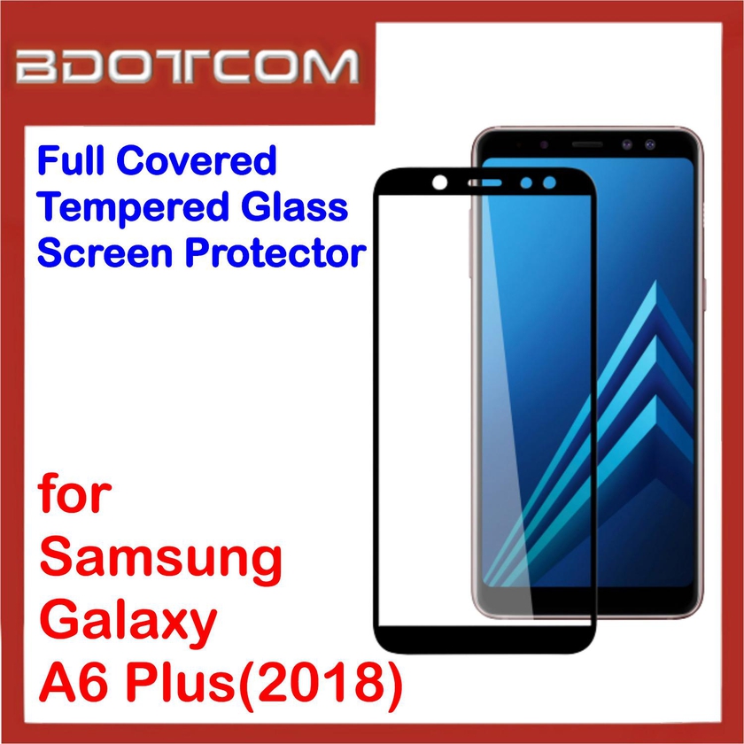 Bdotcom Full Covered Glass Screen Protector for Samsung Galaxy A6+ 2018  (Black)