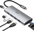موزع USB C، موزع USB الى HDMI متعدد المنافذ اي او ار زد USB C محول 7 في 1 مع مخرج HDMI 4K و3 منافذ USB 3.0 وقارئ بطاقات SD/Micro SD، 100 واط، متوافق مع ماك بوك برو اير واتش بي اكس بي وغيرها من الاجهزة
