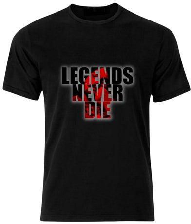 Legends Never Die Sidhu Moosewala Printed Casual Crew Neck Premium Short Sleeve T-Shirt Black