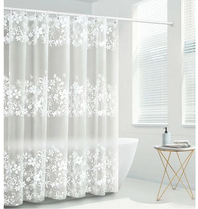Waterproof PEVA Shower Curtain With Hooks 180*200cm