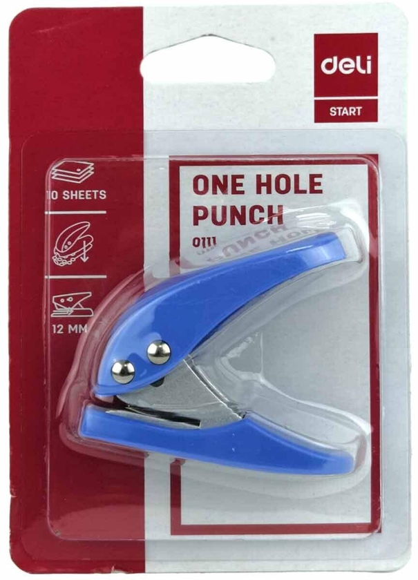 Deli Single Hole Punch - 12 mm - 10 Sheets