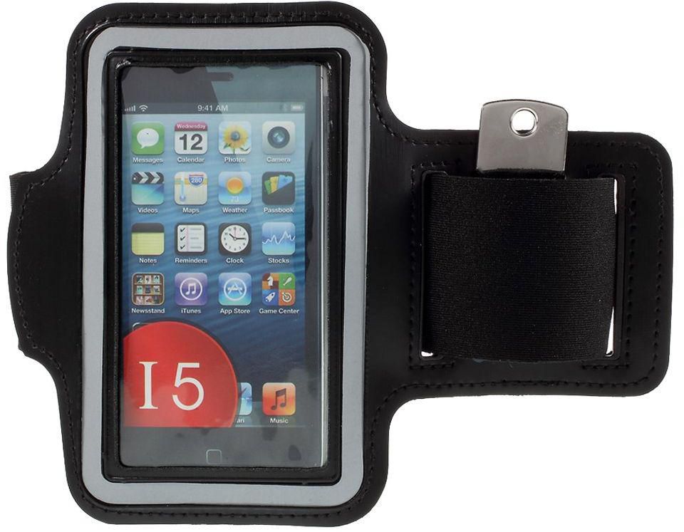 Double Buckles Nylon Sports Armband for iPhone SE 5s 5 - Black