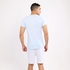 eezeey Bi-Tone Solid Tee & Checkered Shorts Set - Powder Blue & White