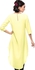 Closet London Yellow Polyester Round Neck Long Line Top For Women