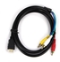 3M HDMI Male to 3-RCA Male Audio Converter Video Component Cable For HDTV Black color