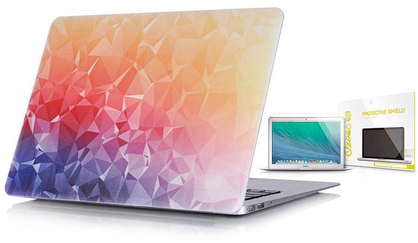 Hard Plastic Case & Ozone Screen Guard For Macbook 13 Pro Non-retina - Colorful Prisms