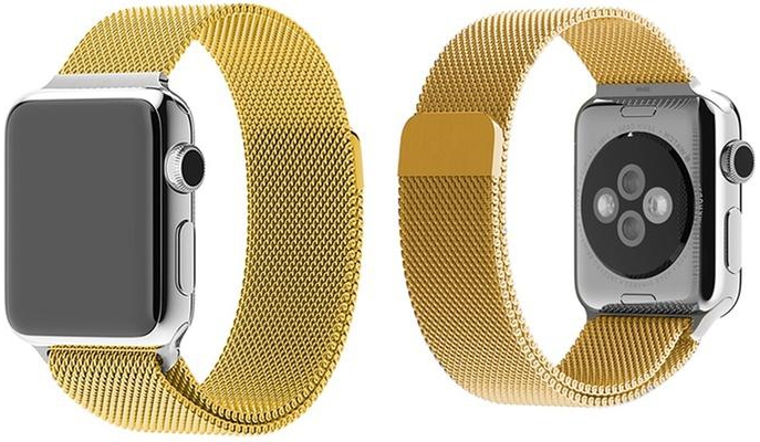 Magnetic Milanese Loop Stainless Steel Strap Watch Band For Apple iWatch Gold 42mm