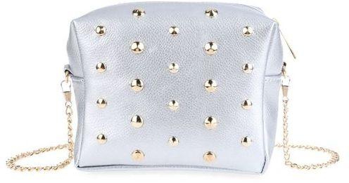 Generic Rivet Embellishment Detachable Chain Geometric Mini Shoulder Messenger Bag (Silver)