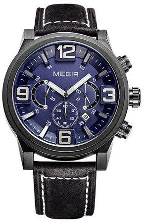 Men's Water Resistant Leather Chronograph Watch MEGIR-4702