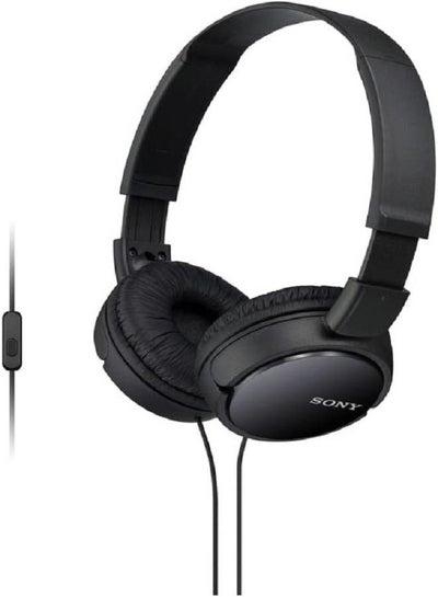 Sony MDR ZX110AP Wired On Ear Headphones with tangle free cable 3.5mm Jack Headset Black