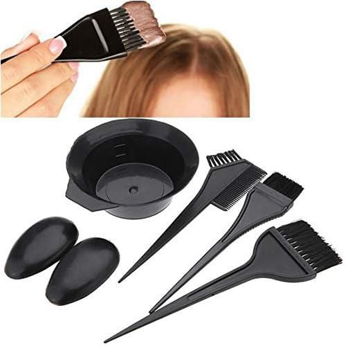 ORiTi 5 Pcs/Set Black Hair Dye Set Kit Hairdressing Brushes Bowl Combo Salon Hair Color Dye Tint DIY Tool Set Kit (side 3)