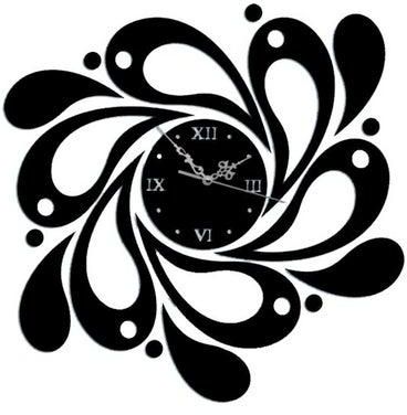 ساعة حائط من الأكريليك بتصميم عقارب أسود