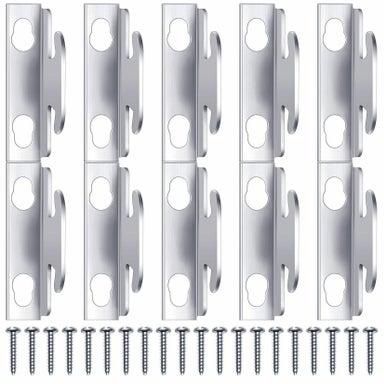 Curtain Rod Bracket, Metal Adjustable Hook Accessories Single Wall Bracket with Screws, Set for Home Kitchen Bathroom Supplies (5 Sets)