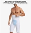 Mens Boxers Tummy Control Body Shaper High Waist Slimming Pants Shapewear Shorts Underwear Briefs, Open Fly (Color : White, Size : Large)