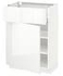 METOD / MAXIMERA Base cabinet with drawer/door, white/Bodbyn grey, 60x37 cm - IKEA