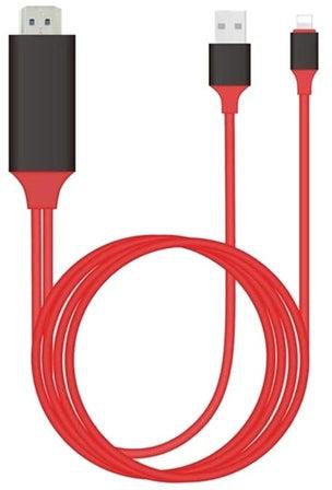 Lightning To HDMI HDTV Cable Adapter For iPhone And iPad Red