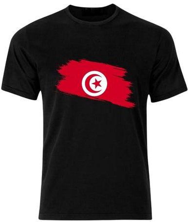 Tunisia Patriotic Independent Day Printed Classic Crew Neck Short Sleeve T-Shirt Black