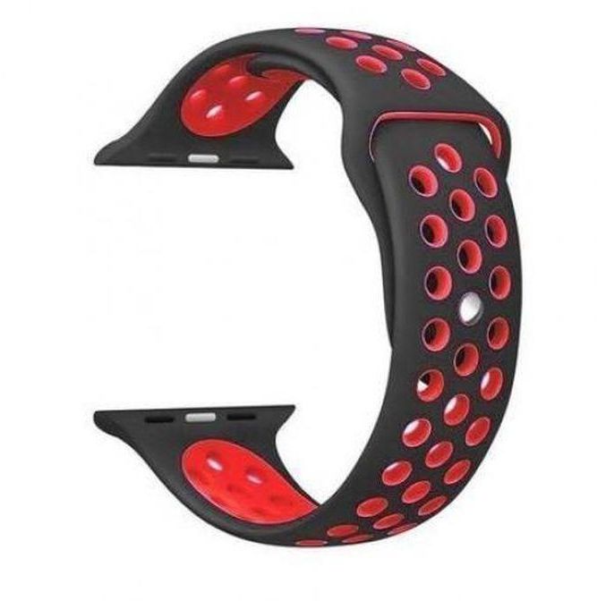 Replacement Band For Apple Watch Series 4/5/6 42/44 Mm - Black/Red