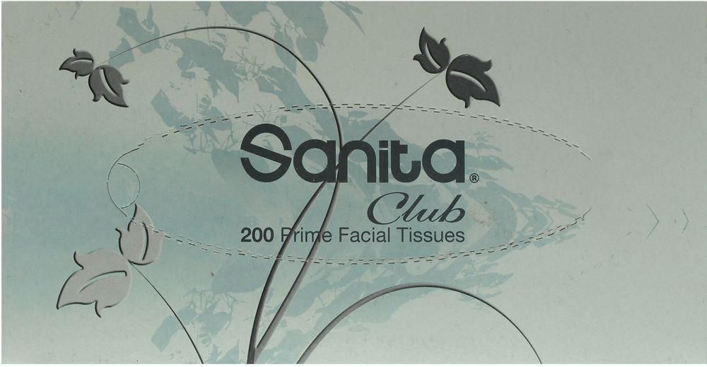 Sanita Club Facial Tissues - White - 200 Pieces