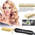 2 In 1 Comb Electric Heating Comb Hair Straightener Curler Wet Dry Heat Ceramic Hair Press Comb Hair Smooth Flat Tool-Gold