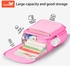 Nohoo - Spine Protection Horizontal School Backpack for 0-5 Grade Primary Students - Rabbit Pink- Babystore.ae