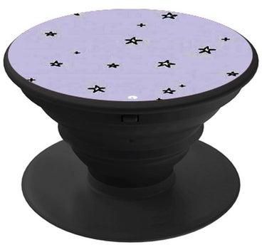 Star Printed Pop Socket Phone Holder One Size Purple/White/Black