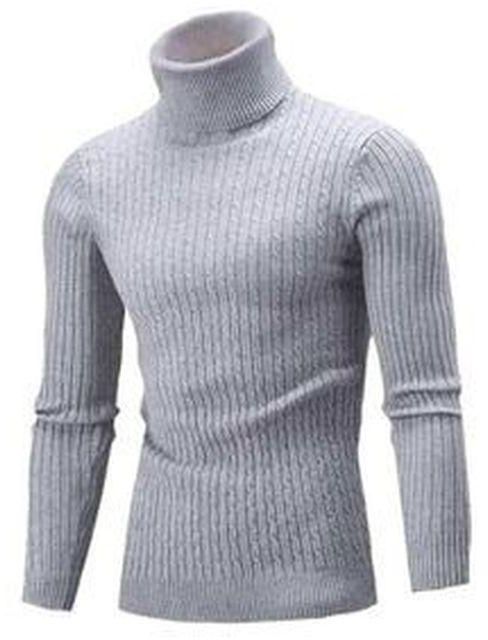 Fashion Turtle Neck Gray , Men Pull Neck-sweater
