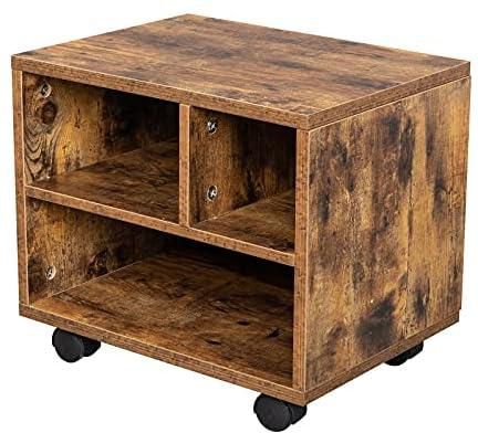 CCAN Three Grids with Four Wheels MDF with PVC Wooden Filing Cabinet Antique Wood Color