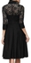 Vintage Styleformal Swing Midi Dress Black
