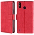 HuHa Case Cover Compatible For Infinix Smart 4 Skin Feel Crocodile Texture Magnetic Clasp Horizontal Flip PU Leather Case with Holder & Card Slots & Wallet Red