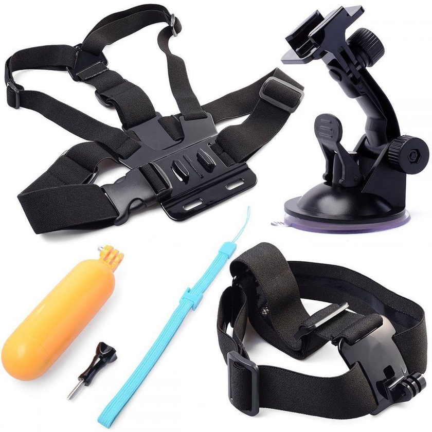 6 in 1 Combo Set (Suction Cup, Head Strap, Chest Strap, Yellow Floaty Bobber Hand Grip Mount, Strap, Screw) for Gopro Hero  2, 3, 3+ Camera