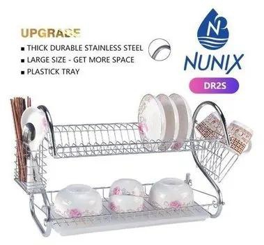 Nunix Big Size 2 Tier Dish Rack Stainless Steel