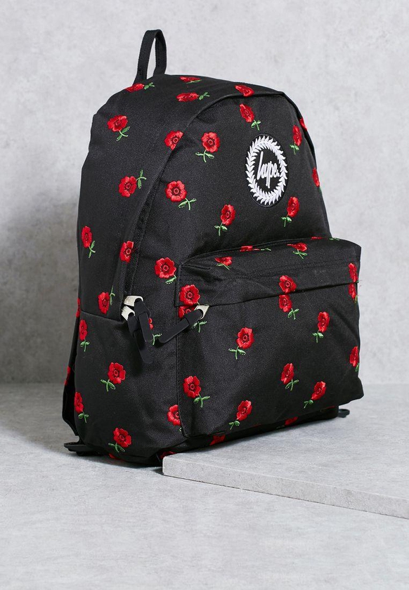 Embroidered Rose Backpack