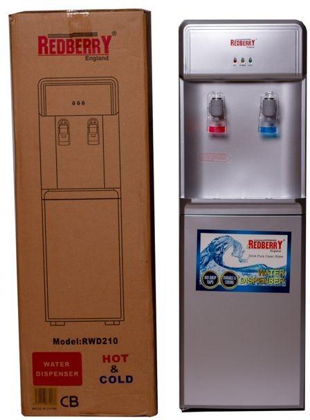 Redberry Hot & Cold Standing Water Dispenser with Compression Cooling with cup cabinet- SILVER