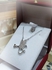 Ring Bird Pendant Necklace - Silver كوليه سلسله الخاتم محمول بطاءر تصميم فضه إيطالي رقيق 925