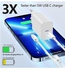 20W EU Plug PD USB C Wall Charger Type C Power Adapter Lightning Cable Cord Fast Charging Plug Apple Chargers for iPhone 14/13 Pro/12/11 Pro Max/XS/XR/X/8/SE/iPad-White