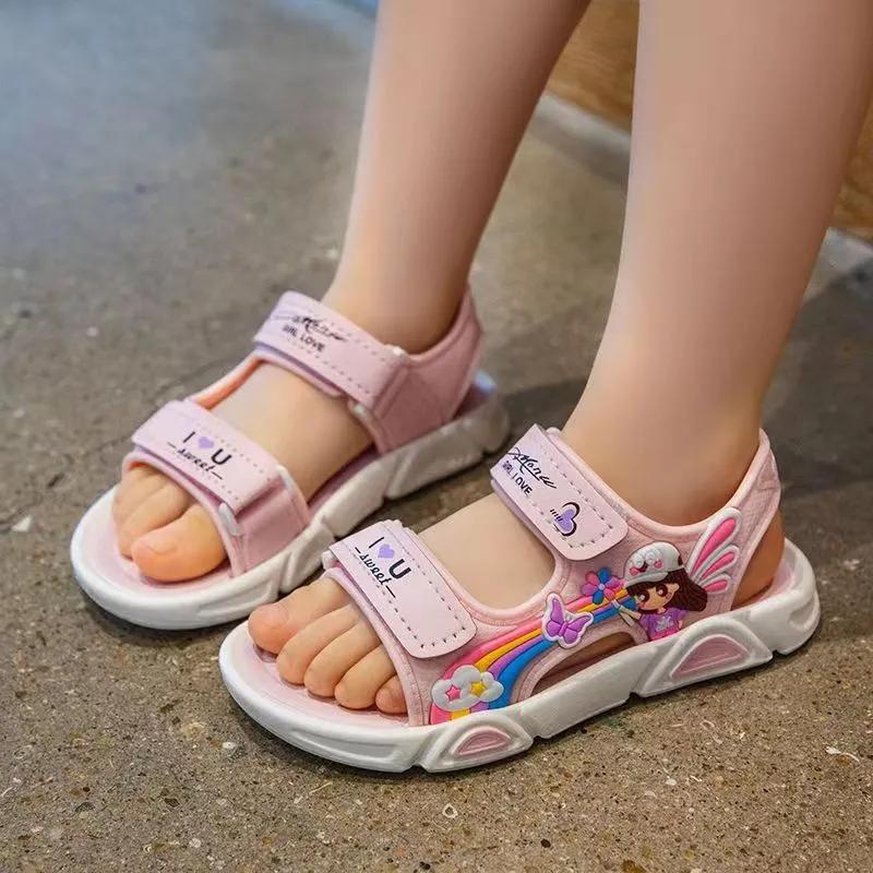 Fast delivery within 1-5 days Fashion Girls sandals princess shoes girls shoes non-slip soft bottom girls sandals Baby Shoes Kids sandals