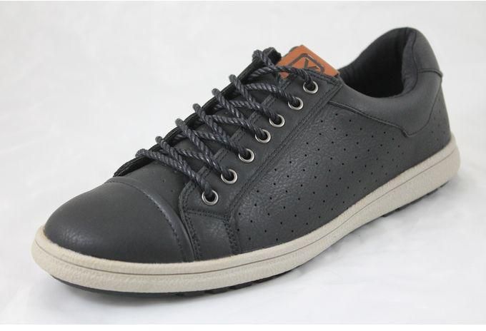 Shoebox PU Leather Casual Sneaker -Black