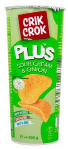 Crik Crok Plus Gluten Free Sour Cream & Onion Chips 100 g
