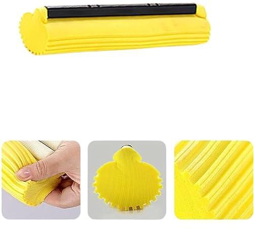 Telescopic Mop Head Double Cylinder Cleaning Sponge Spare Mop Foam High Absorption Water Absorption Replacement Mop Tamulet Yellow (38x7cm)