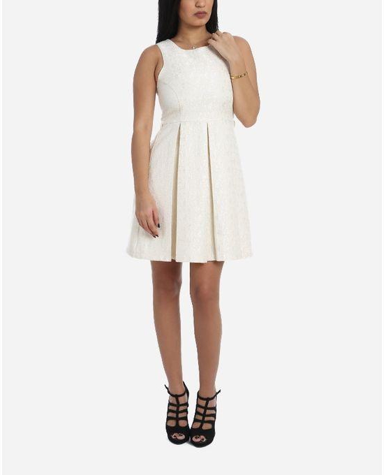 Mag Mini Wide Pleated Dress - Off White