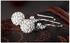 925 Sterling Silver Rhinestone Studded Ball Earrings