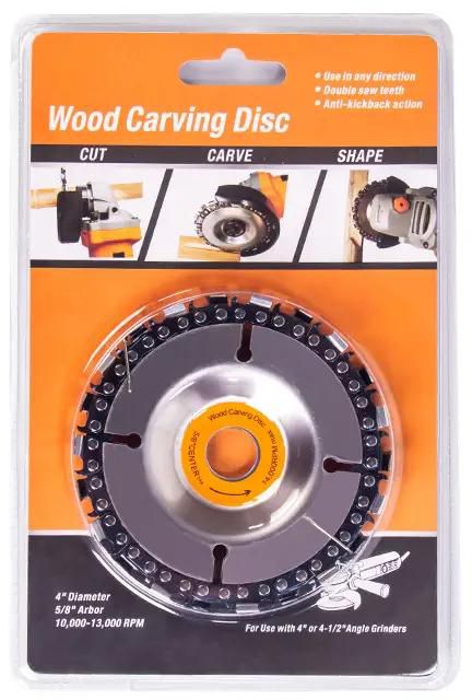 LOONFUNG  4" Wood Carving Disc Cut Off Wheel For Angle Grinder Wood Planer Wood Saw