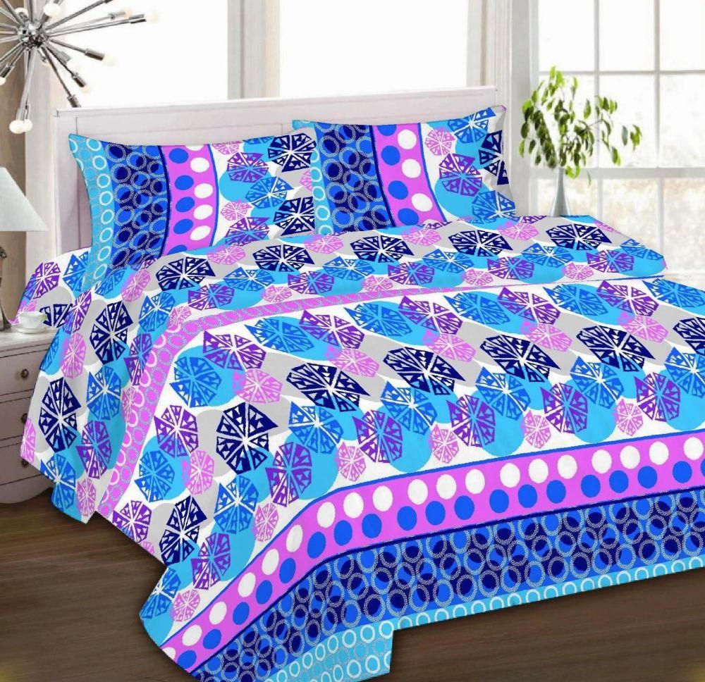 IBed Home Printed bedsheets 3Piece bedding Sets King Size, EAT-4397-BLUE