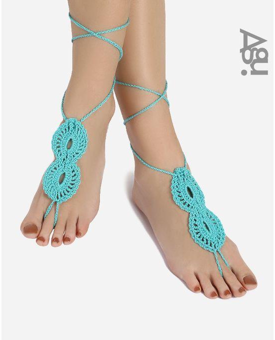 Agu Barefoot Knitted Sandal Feet Accessory - Turquoise