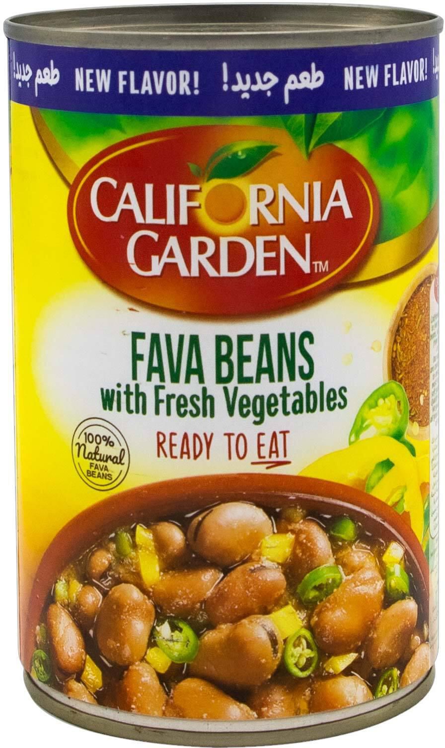 California garden fava beans with fresh vegetables 450g