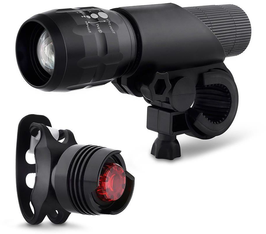 LED Bicycle Lights Set Front Light + Taillight With Bracket For Cycling
