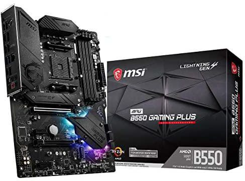 MSI MPG B550 Gaming Plus Gaming Motherboard AMD AM4 DDR4 PCIe 4.0, SATA 6Gb/s M.2 USB 3.2 Gen 2 HDMI/DP ATX 7C56-003R