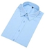 Trendy Men's Turn Down Collar Long Sleeve Shirt -Blue